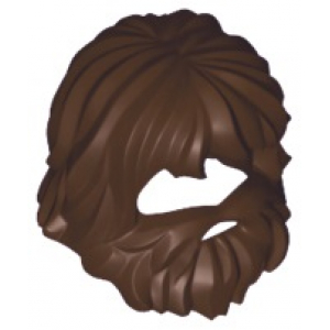 LEGO® Minifigure Hair Shaggy with Beard and Mouth Hole