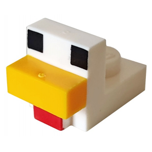 LEGO® Creature Head Pixelated Chicken Head with Face Pattern