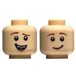 LEGO® Minifigure Head Dual Sided Lopsided Open Mouth