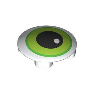 LEGO® Plate Round 2x2 with Rounded Bottom with Lime Eye