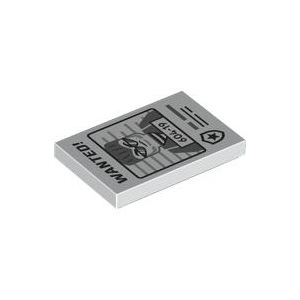 LEGO® Tile 2x3 with Black Wanted and Dark Bluish Gray