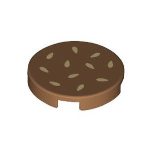 LEGO® Tile Round 2x2 with Bottom Stud Holder with Tan