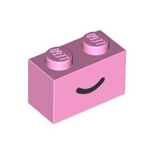 LEGO® Brick 1x2 with Black Smile Curved Line Pattern