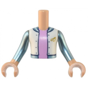 LEGO® Torso Mini Doll Boy White jacket over Bright Pink