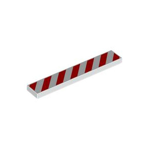 LEGO® Tile 1x6 with Red Danger Stripes Pattern