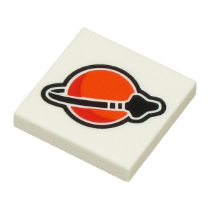 LEGO® Tile 2x2 with Reddish Orange Red and Black Classic Spa