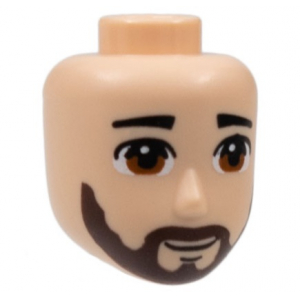 LEGO® Mini Doll Head Friends Male Large with Black Eyebrows