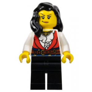 LEGO® Pirate Female Black Legs Red Vest