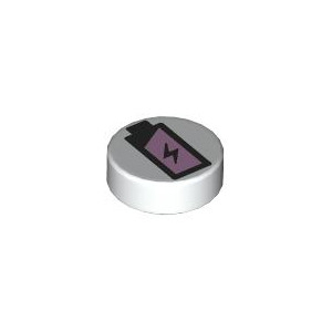 LEGO® Tile Round 1x1 with Black and Metallic Pink Battery