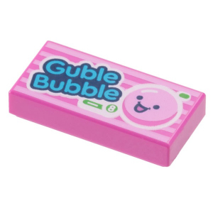 LEGO® Tile 1x2 with Medium Azure Guble Bubble