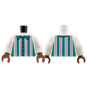 LEGO® Torso Shirt with Dark Turquoise and Dark Pink Vertical