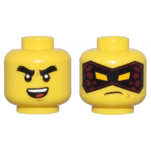 LEGO® Minifigure Head Dual Sided Thick Black Eyebrows