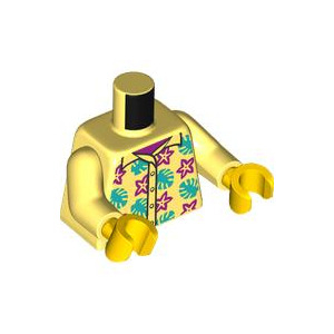 LEGO® Torso Shirt with Buttons Magenta Flowers