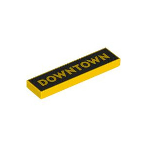 LEGO® Tile 1x4 with Downtown on Black Background Pattern