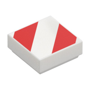 LEGO® Tile 1x1 with Red Danger Stripes Pattern